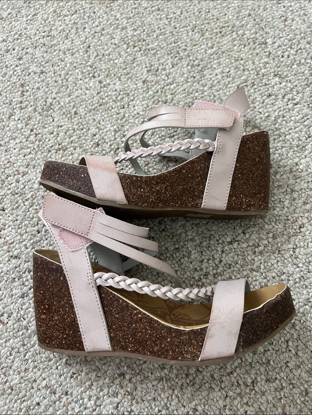 Braided Strappy Wedge Sandals in Light Pink - Picture 4 of 4